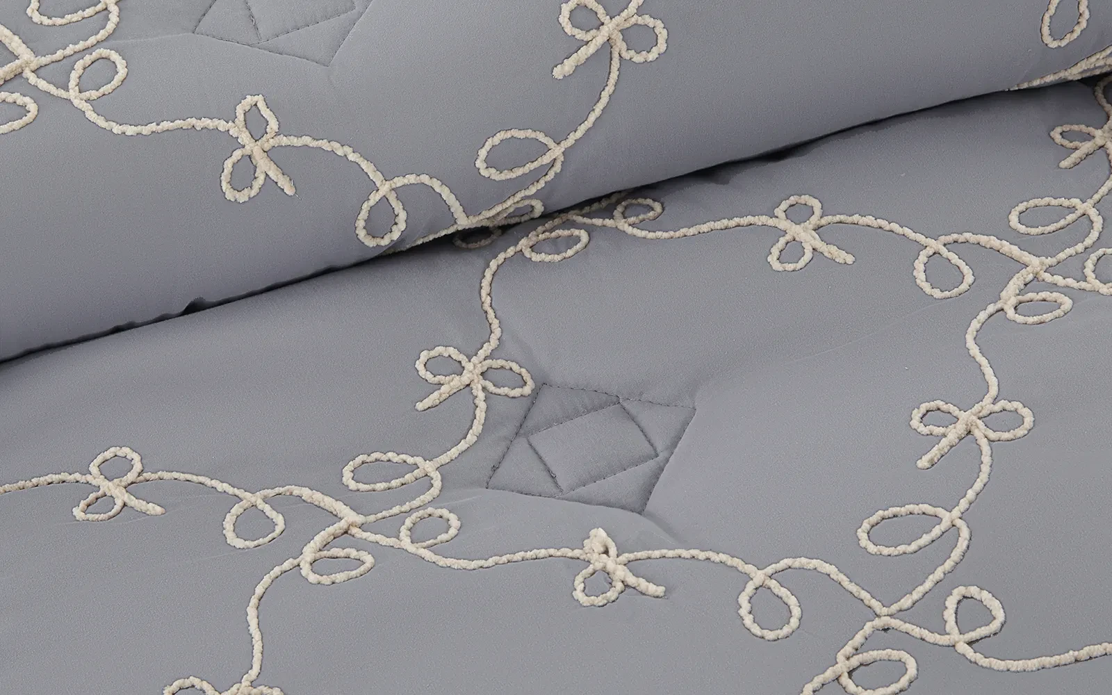 Elyon Comforter Bedding Set 6 PCS - King D.Grey & Beige