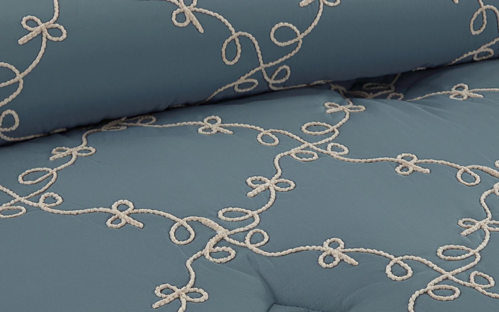 Elyon Comforter Bedding Set 6 PCS - King Petrol & Beige