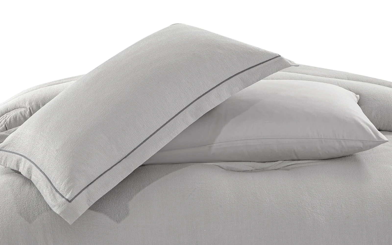 Narjes Cotton Comforter Bedding Set 7 PCS - King L.Grey