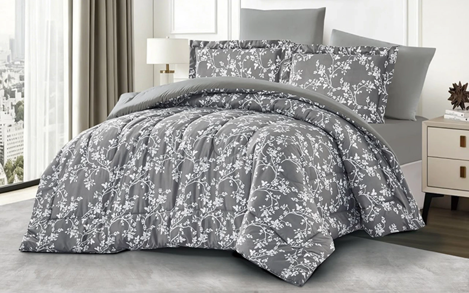 Carrol Printed Comforter Bedding Set 4 Pcs - King Multi Color