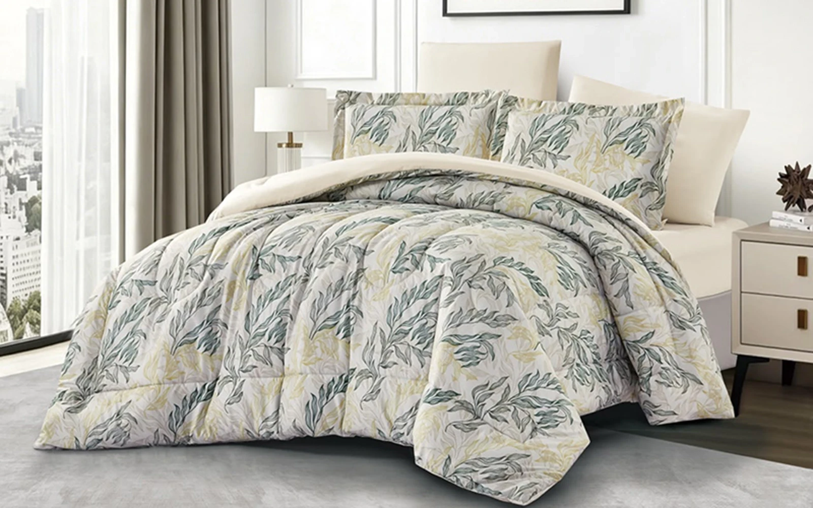 Carrol Printed Comforter Bedding Set 4 Pcs - King Multi Color