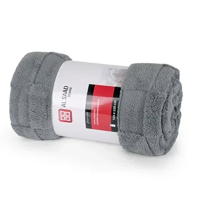 Al Saad Home Flannel Blanket 1 PC - Single Grey