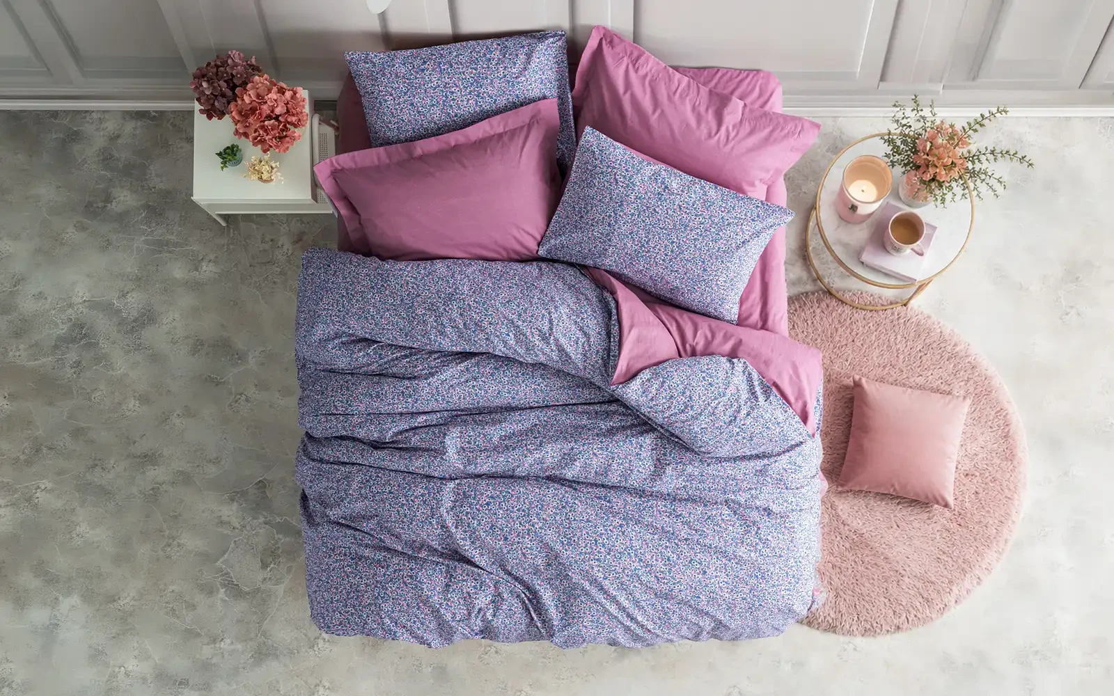 Al Saad Home Turkey Cotton Printed Comforter Bedding Set 4 PCS - Queen Multi Color