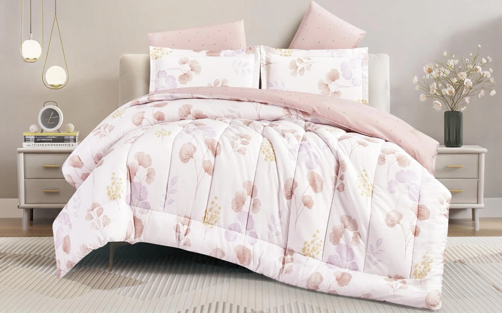 Hena Cotton Printed Comforter Bedding Set 4 PCS - Single Multi Color