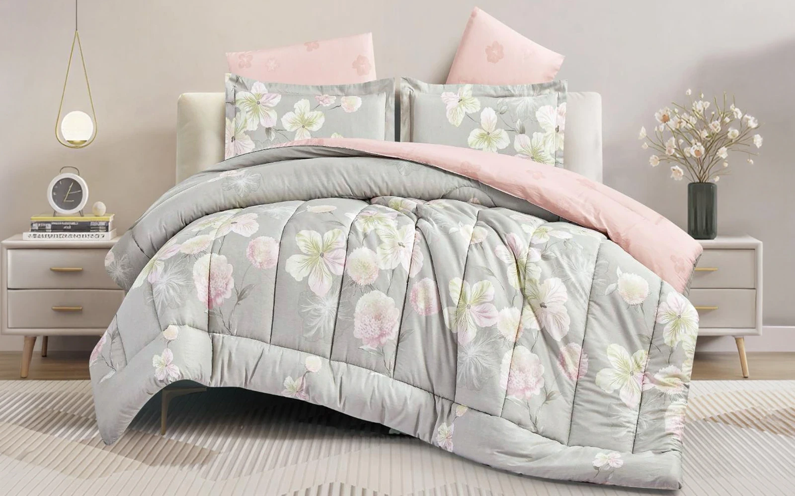 Hena Cotton Printed Comforter Bedding Set 4 PCS - Single Multi Color