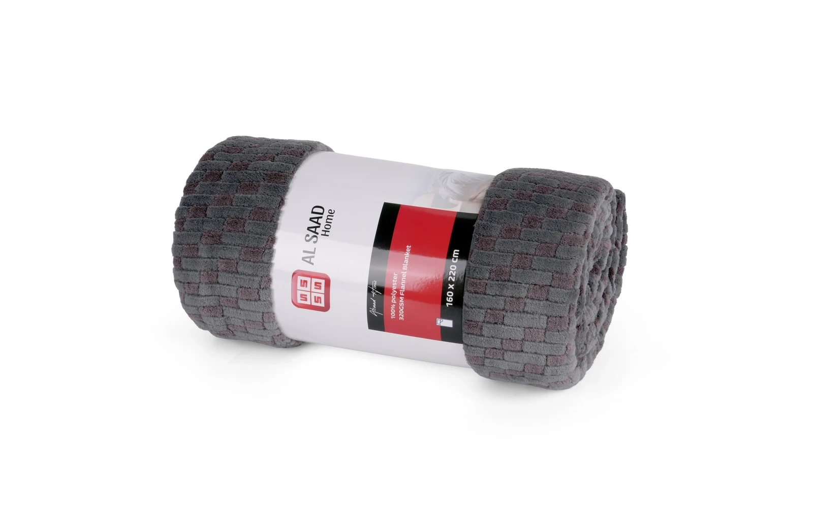 Al Saad Home Flannel Blanket 1 PC - Single D.Grey