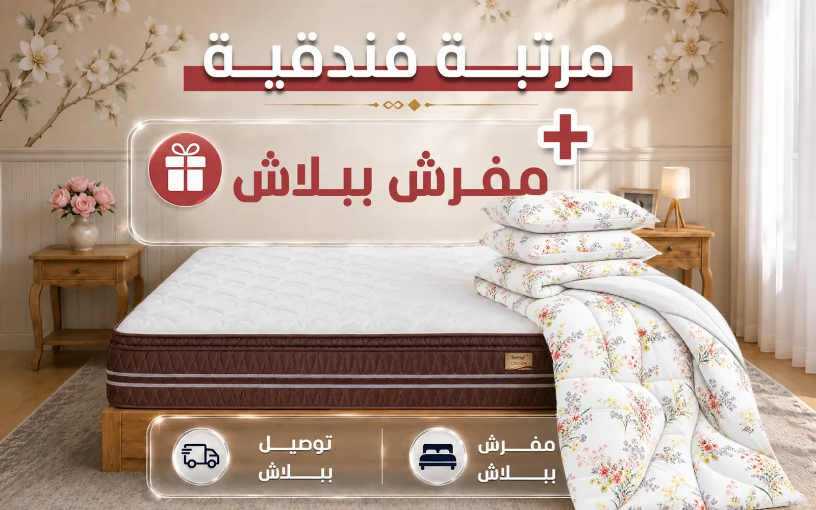 Luxury Crown Mattress ( 120 X 200 ) + Rosalie Comforter Free