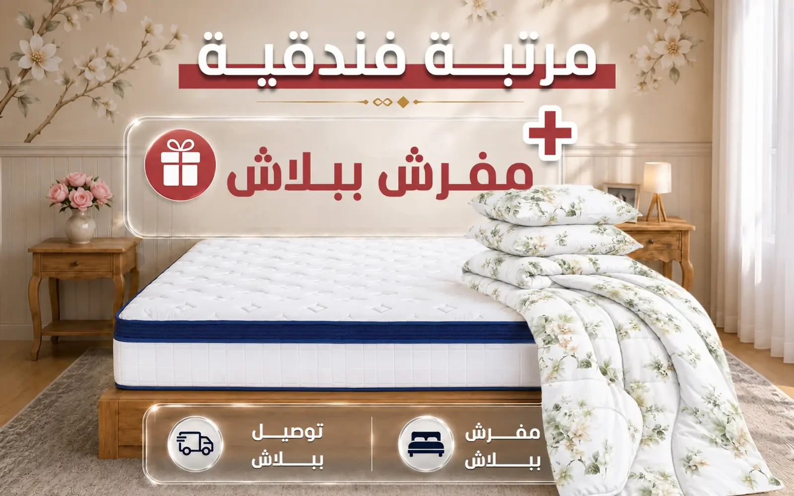 Cloud 7 Premium Hotel Mattress Independent Pocket Springs & Cooling Gel ( 120 X 200 ) + Rosalie Comforter Free