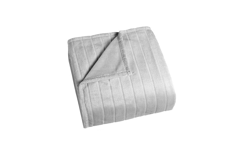 Al Saad Home Stripe Flannel Blanket - King  L.Grey