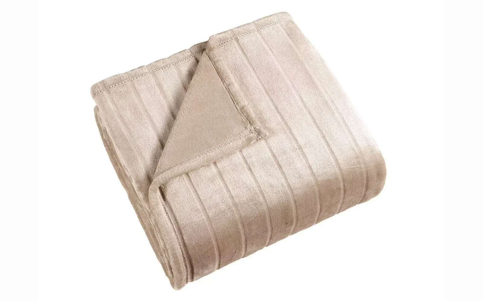 Al Saad Home Stripe Flannel Blanket - Single Beige