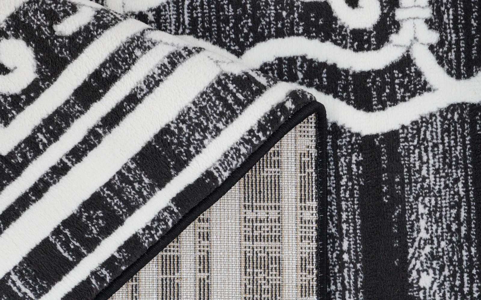 Soft Premium Carpet - ( 100 X 300 ) Black & Cream