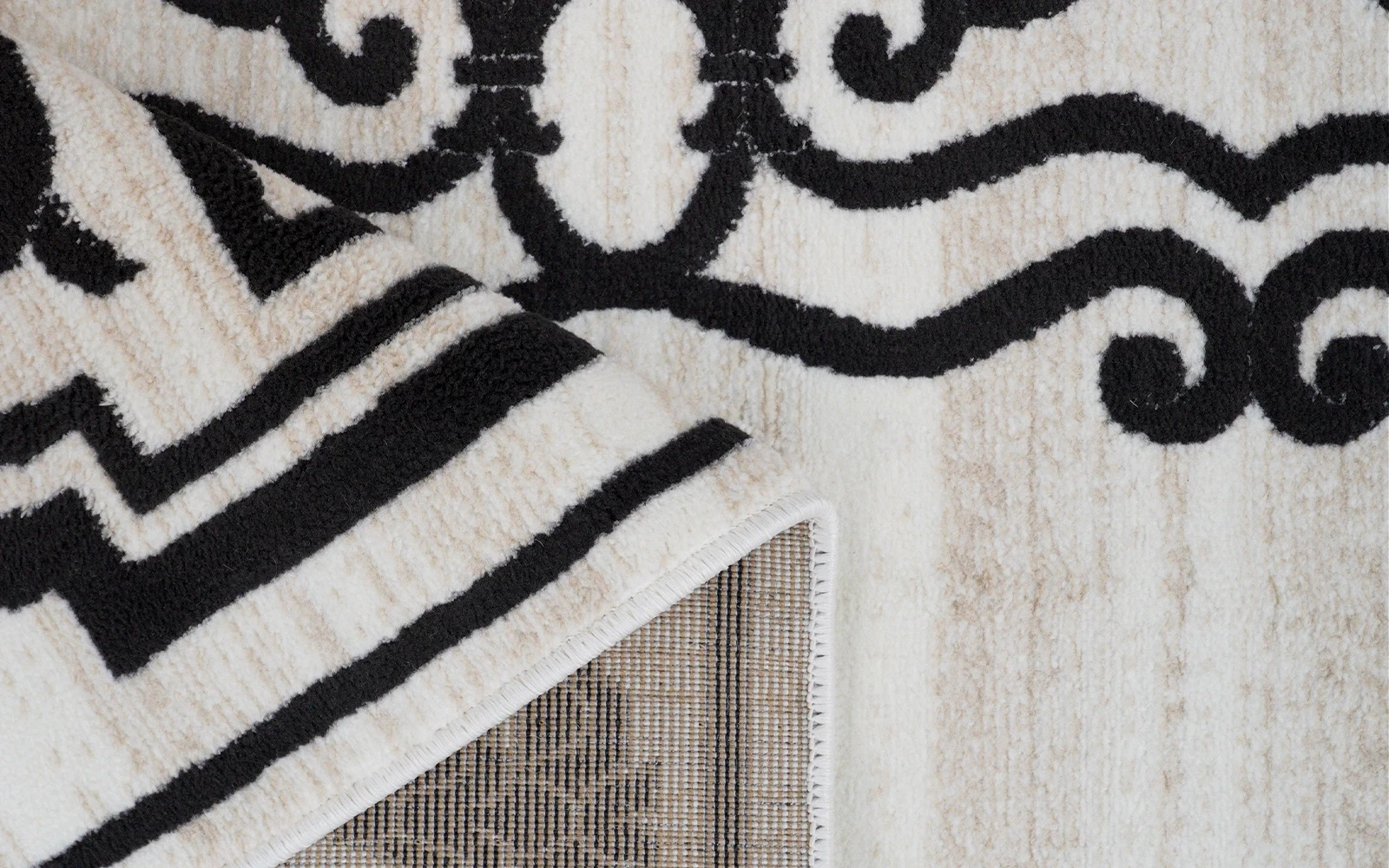 Soft Premium Carpet - ( 100 X 300 ) Cream & Black