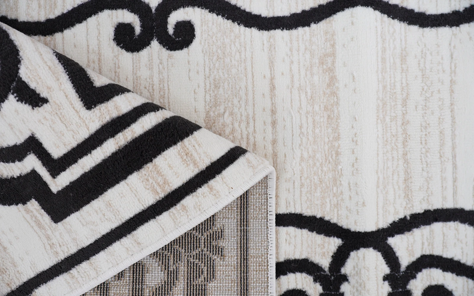 Soft Premium Carpet - ( 100 X 200 ) Cream & Black