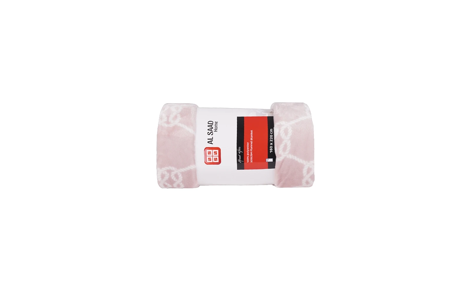 Al Saad Home Flannel Blanket 1 PC - Single Off L.Pink & Cream