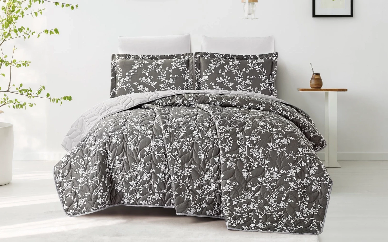Carrol Printed BedSpread Bedding Set 4 Pcs - King Multi Color