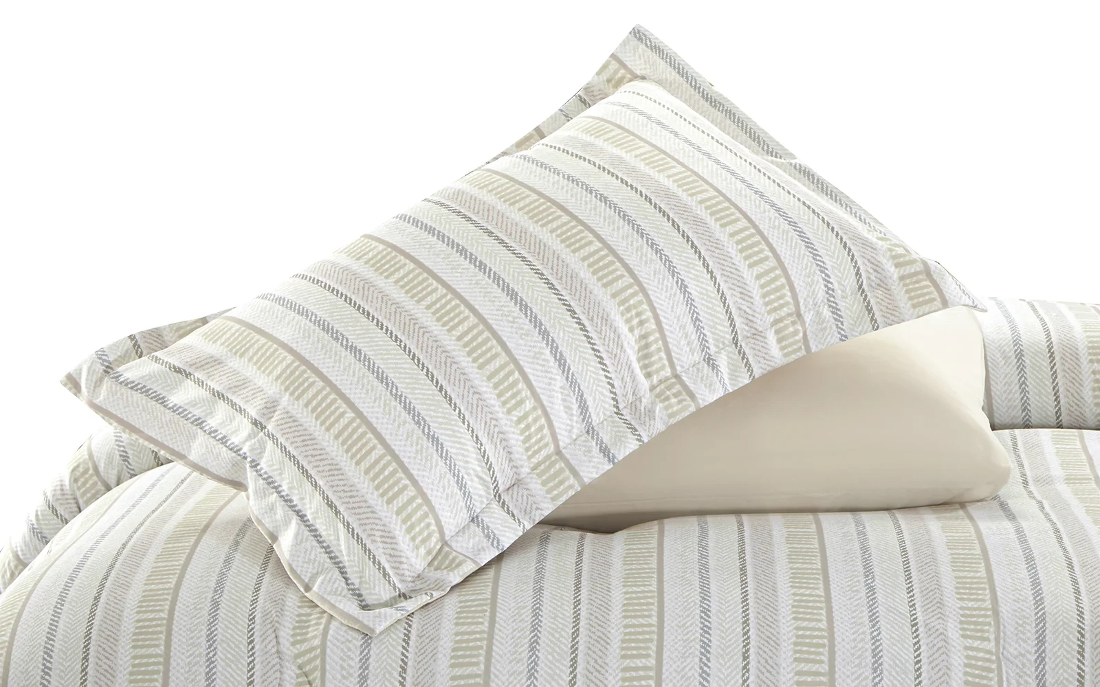 Gentle Stripes Printed Comforter Bedding Set 4 PCS - Single Multi Color