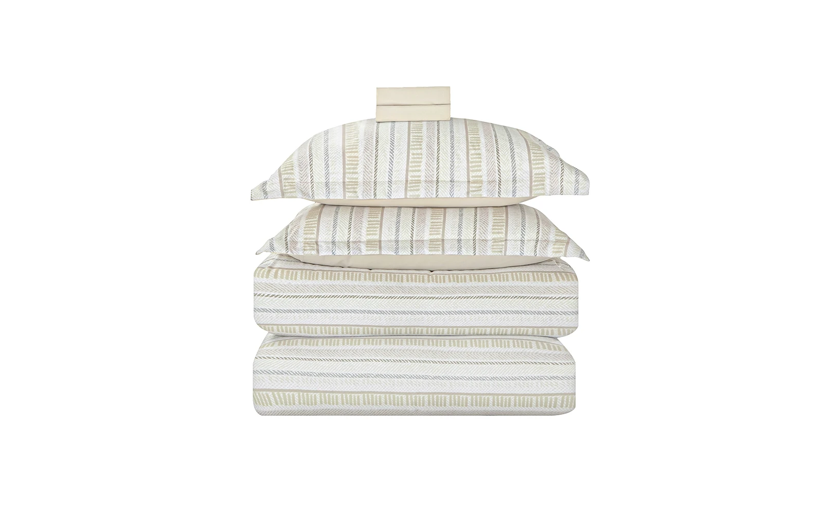 Gentle Stripes Printed Comforter Bedding Set 4 PCS - Single Multi Color