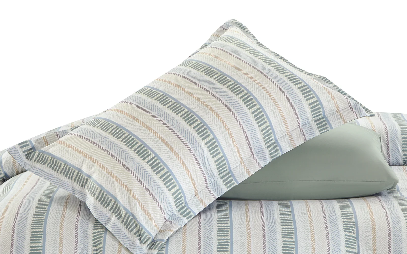 Gentle Stripes Printed Comforter Bedding Set 4 PCS - Single Multi Color
