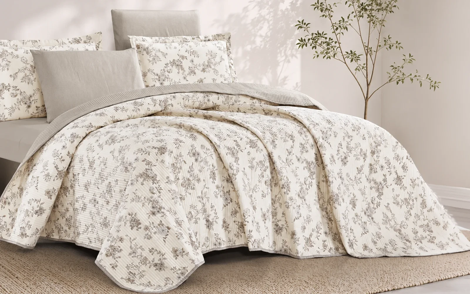 Hena Printed Cotton BedSpread Bedding Set 6 Pcs - King Multi Color
