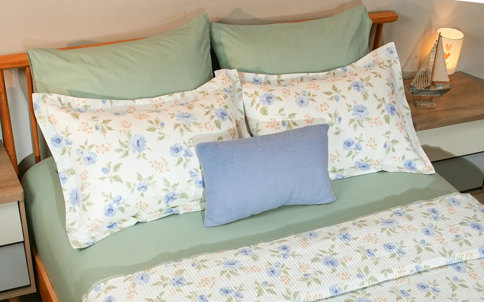 Hena Printed Cotton BedSpread Bedding Set 6 Pcs - King Multi Color