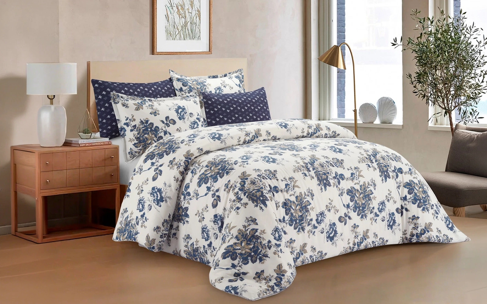 Celina Printed Comforter Bedding Set 4 Pcs - Single Multi Color