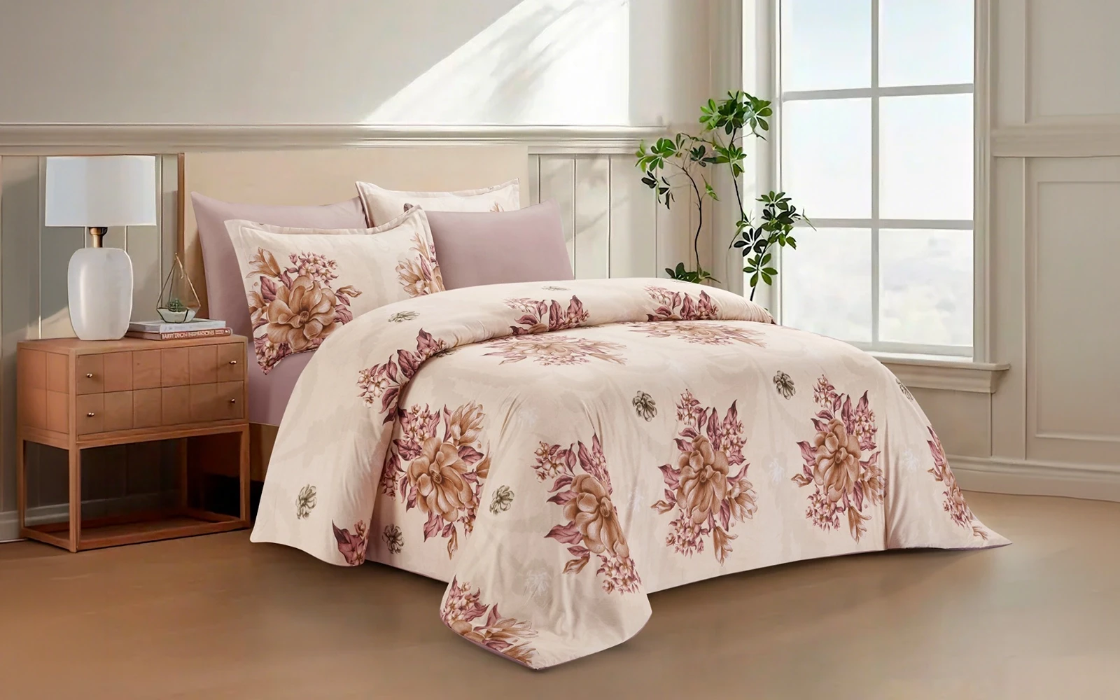 Celina Printed Comforter Bedding Set 6 Pcs - King Multi Color