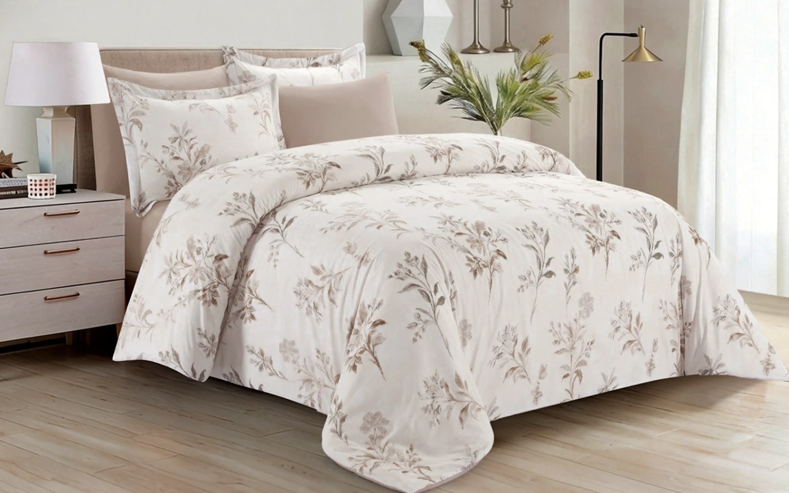 Fashion Printed Comforter Bedding Set 6 Pcs - King Multi Color