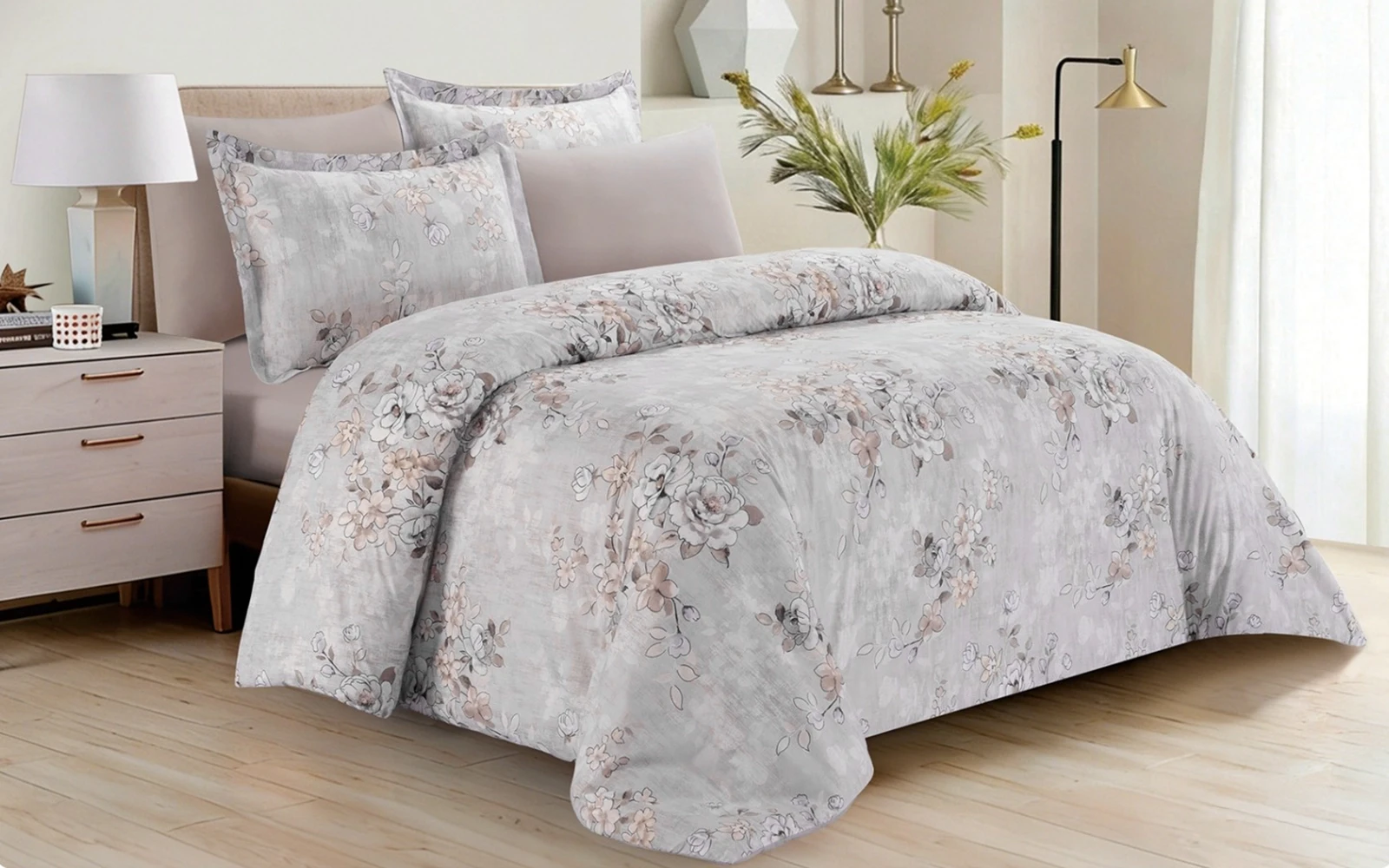Fashion Printed Comforter Bedding Set 6 Pcs - King Multi Color