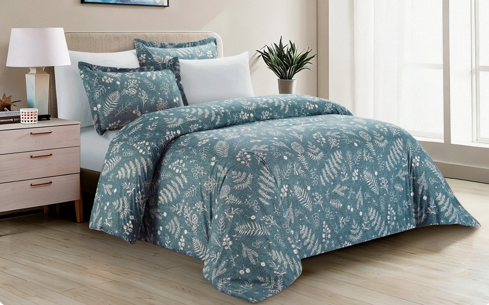 Fashion Printed Comforter Bedding Set 4 Pcs - Single Multi Color