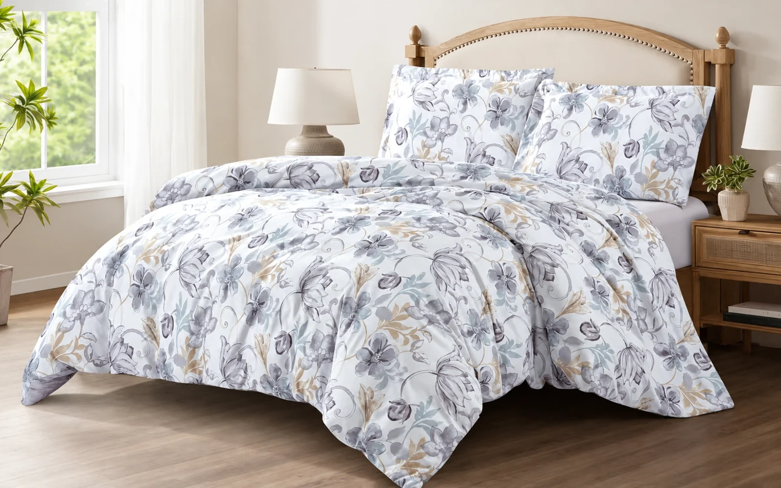 Aurora Printed Duvet Cover Bedding Set Without Filling 4 PCS - King Multi Color