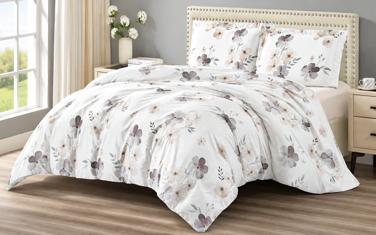 Aurora Printed Duvet Cover Bedding Set Without Filling 4 PCS - King Multi Color