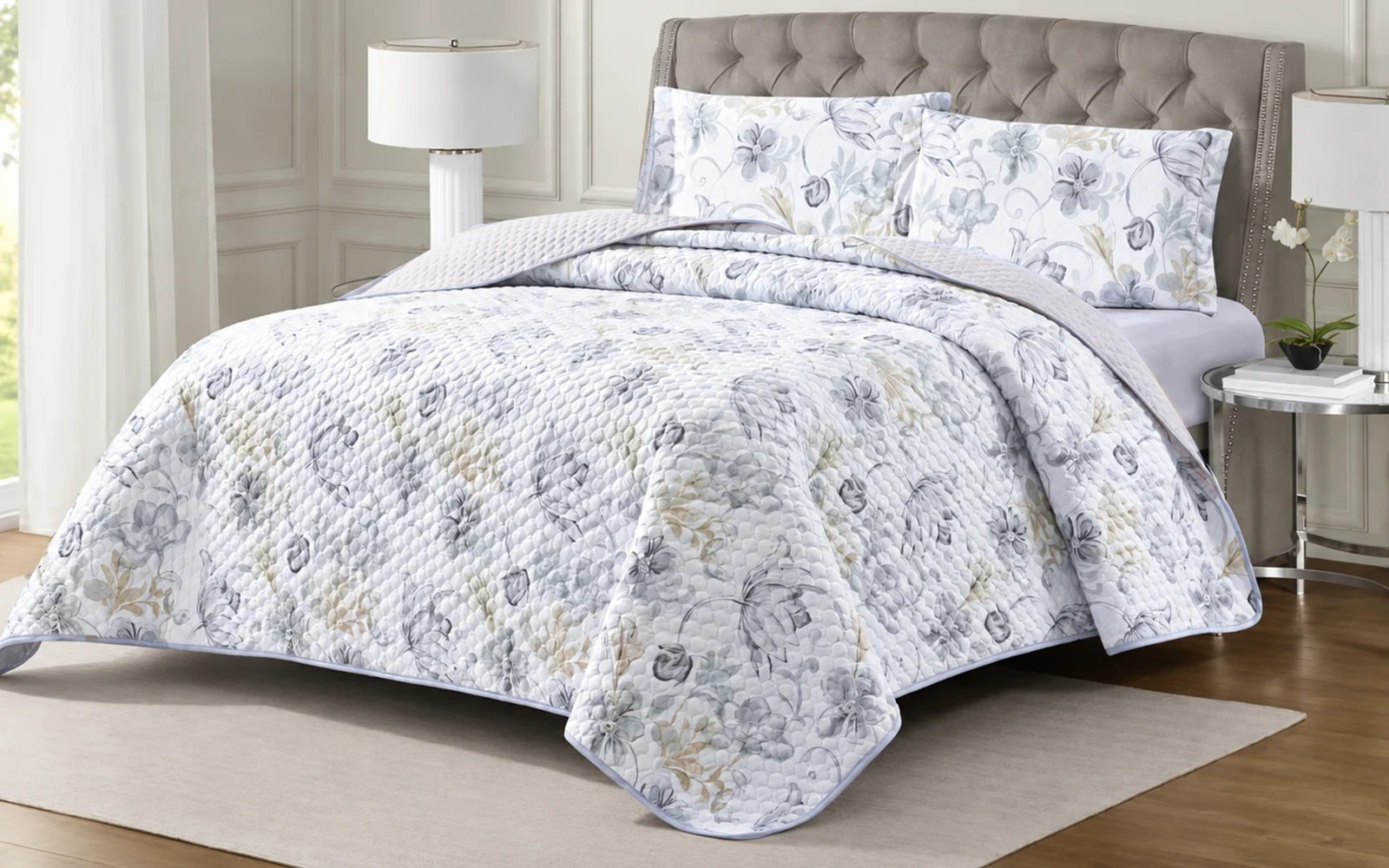Paris Printed BedSpread Bedding Set 4 PCS - King Multi Color