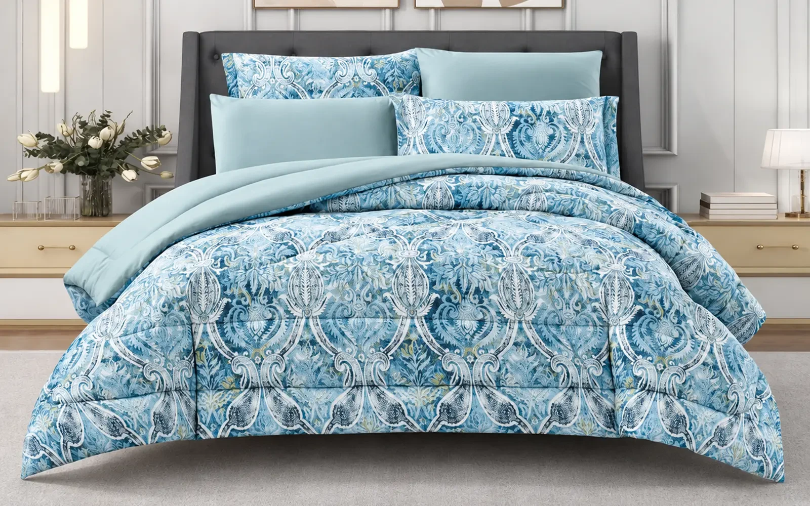 Rosalie Printed Comforter Bedding Set 4 PCS - Single Multi Color