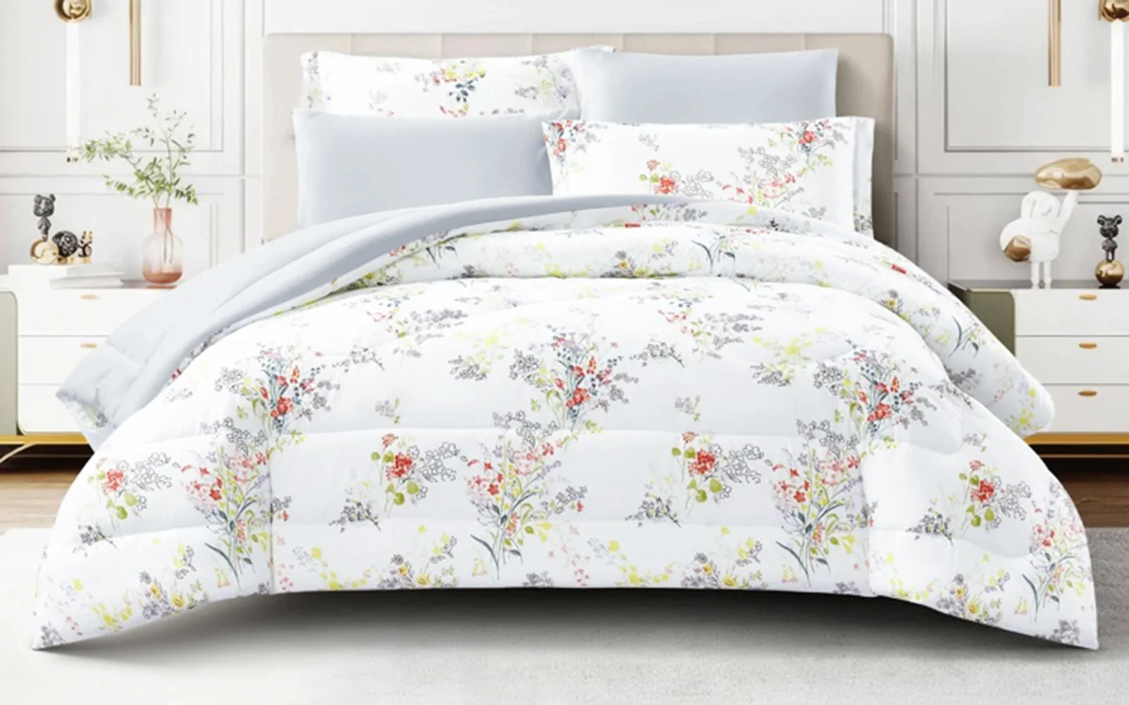 Rosalie Printed Comforter Bedding Set 4 PCS - Single Multi Color