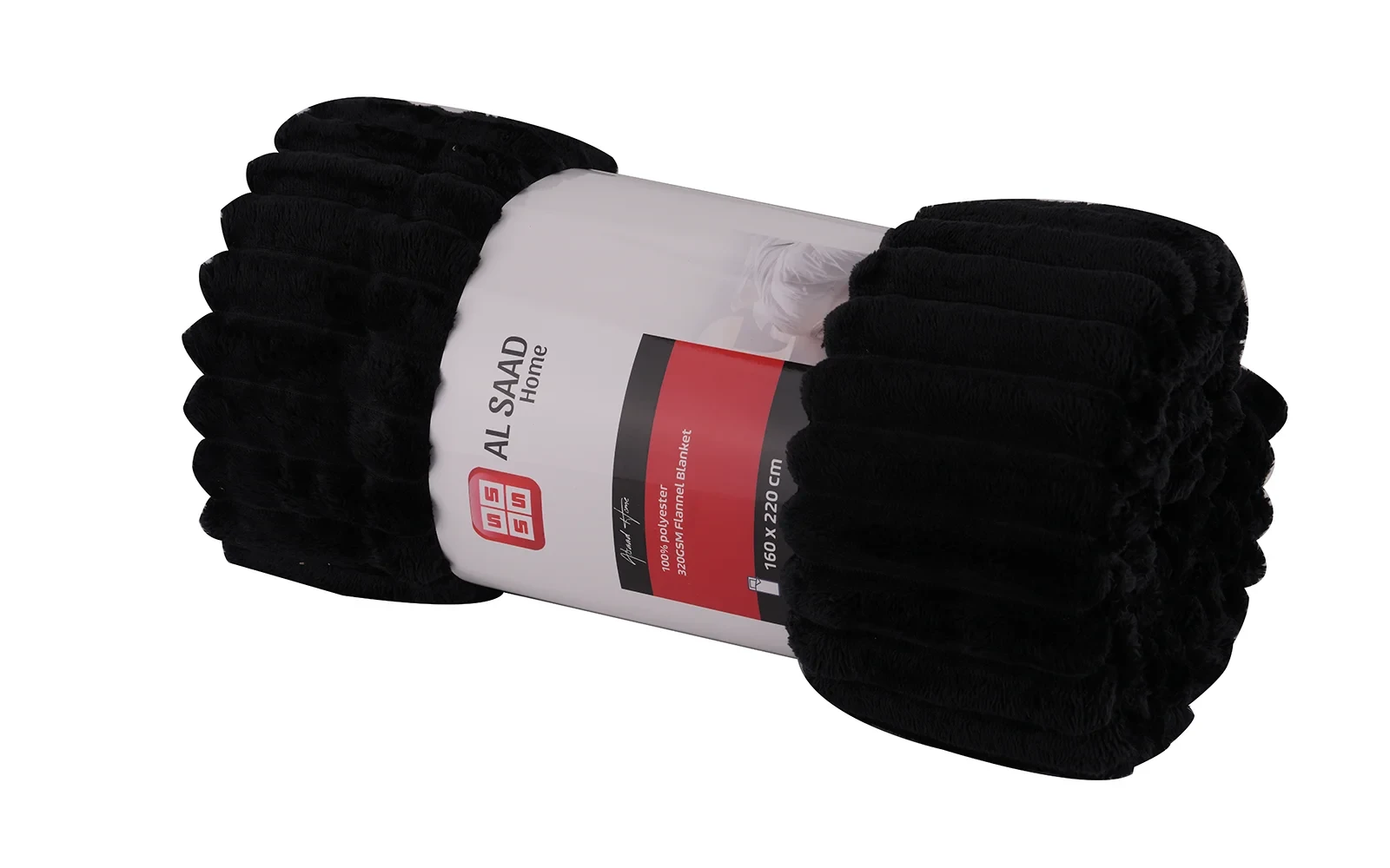 Al Saad Home Flannel Blanket 1 PC - Single Black