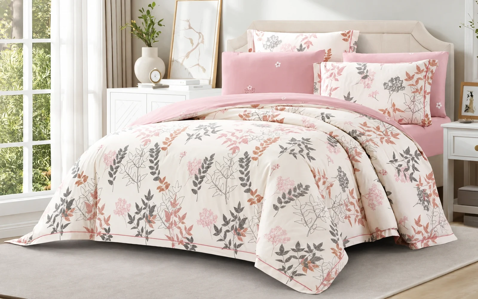 Melody Double Face Cotton Printed Duvet Cover Set Without Filling 4 PCS - Single Multi Color