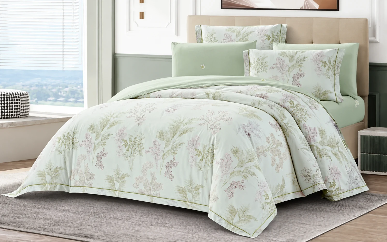 Melody Double Face Cotton Printed Duvet Cover Set Without Filling 4 PCS - Single Multi Color