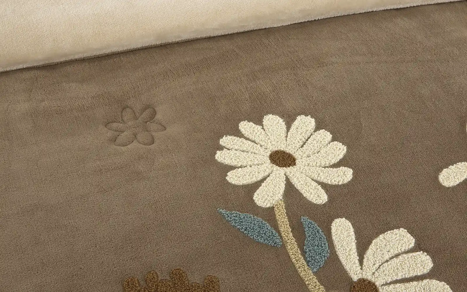 Frutteto Velvet Embroidered Comforter Bedding Set 8 PCS - King Brown