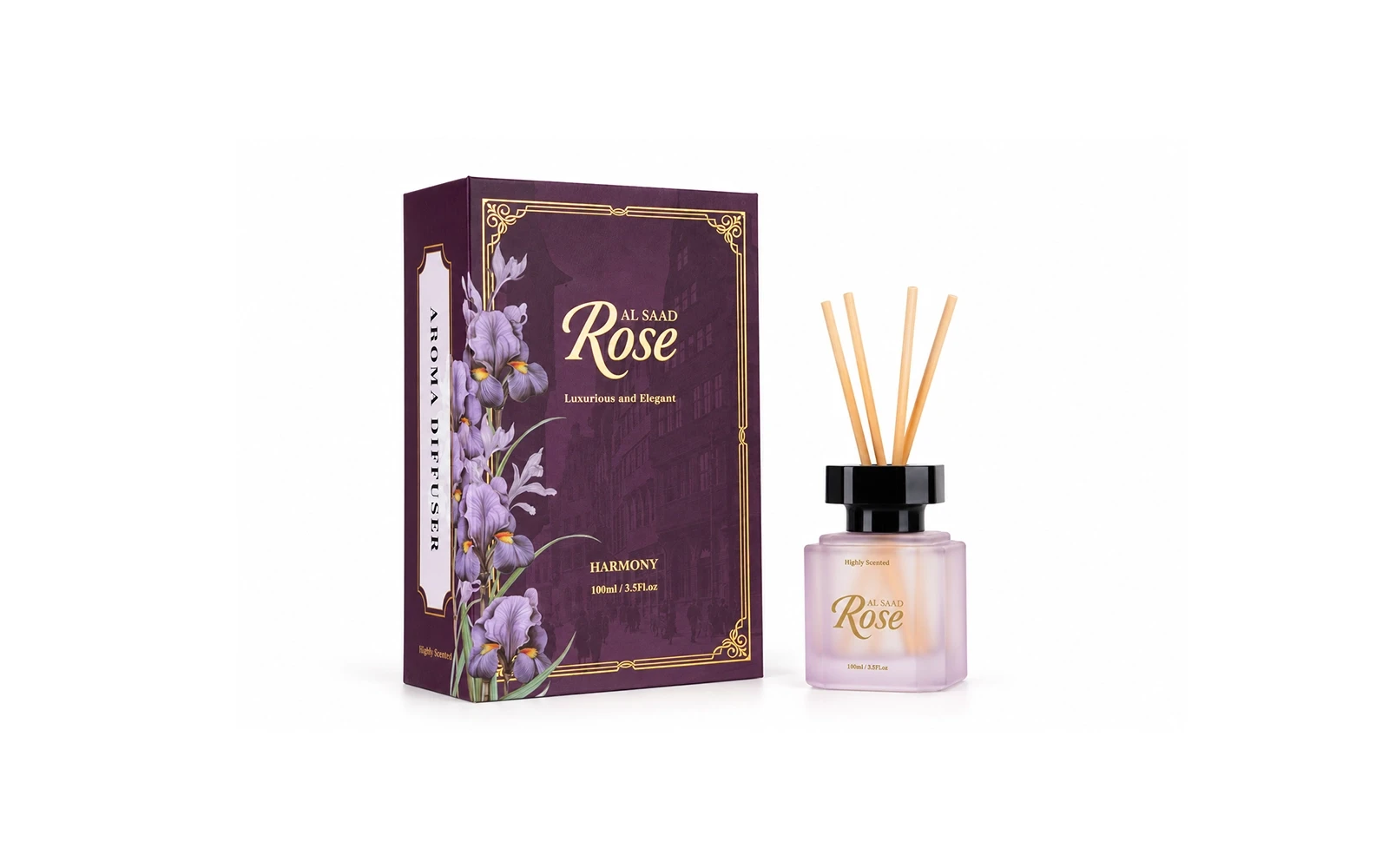 Al Saad Rose Luxurious Reed Diffuser 100 ml - Harmony