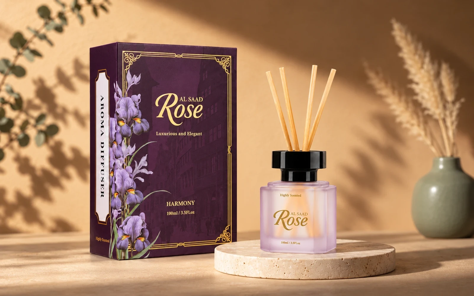 Al Saad Rose Luxurious Reed Diffuser 100 ml - Harmony