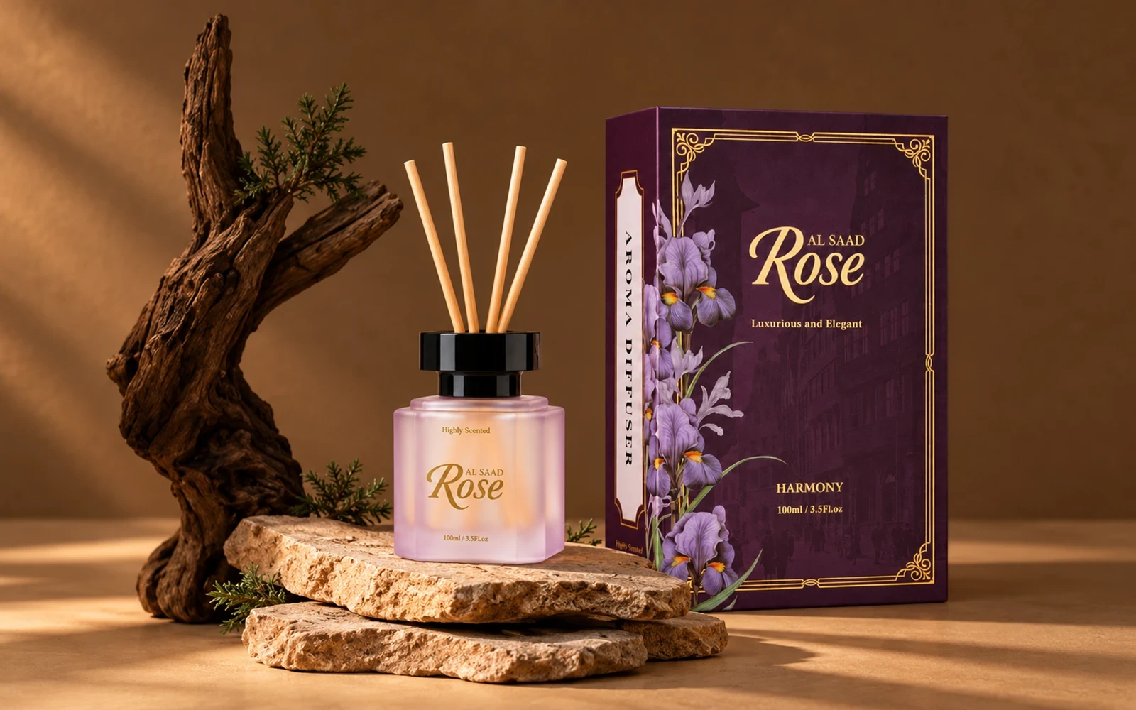 Al Saad Rose Luxurious Reed Diffuser 100 ml - Harmony