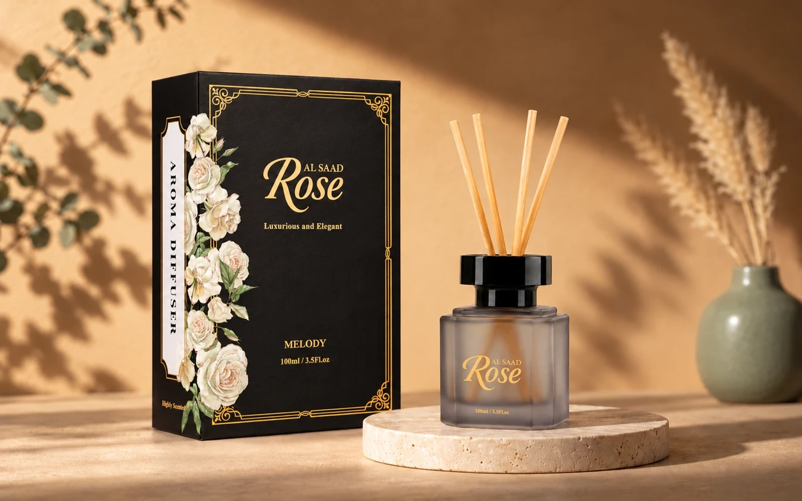 Al Saad Rose Luxurious Reed Diffuser 100 ml - Melody