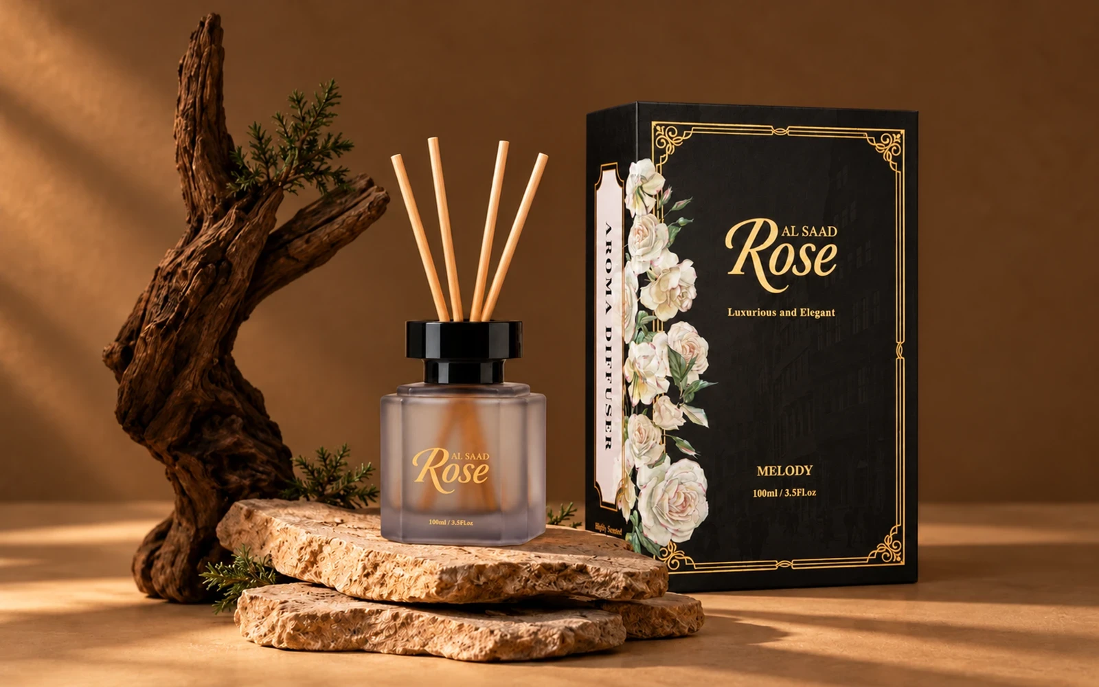 Al Saad Rose Luxurious Reed Diffuser 100 ml - Melody
