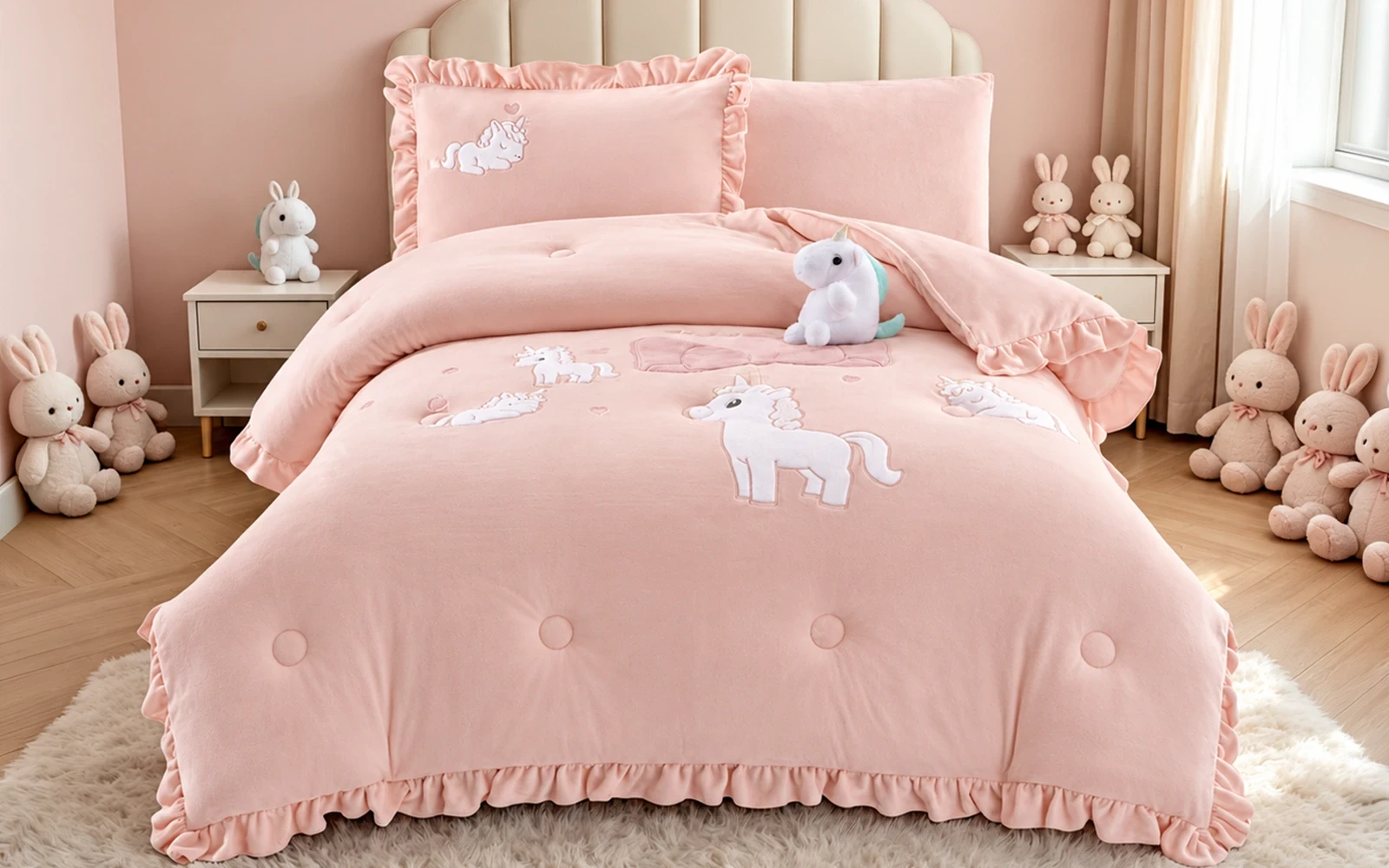 Piko Velvet Kids Comforter Bedding Set 5 PCS - Multi Color