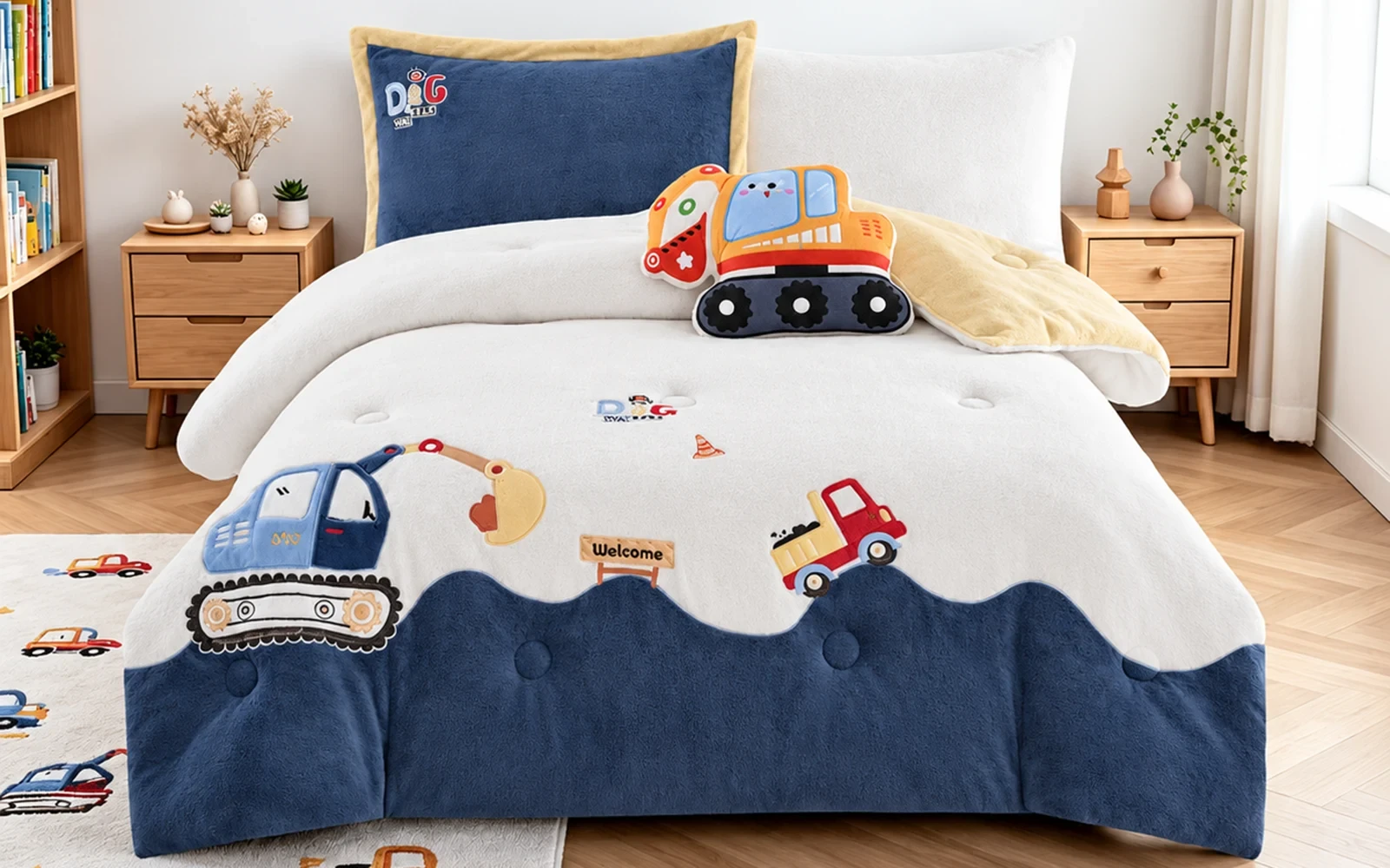 Piko Velvet Kids Comforter Bedding Set 5 PCS - Multi Color