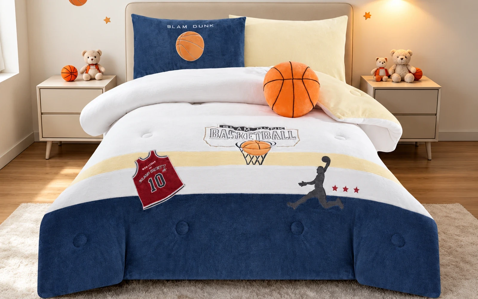 Piko Velvet Kids Comforter Bedding Set 5 PCS - Multi Color