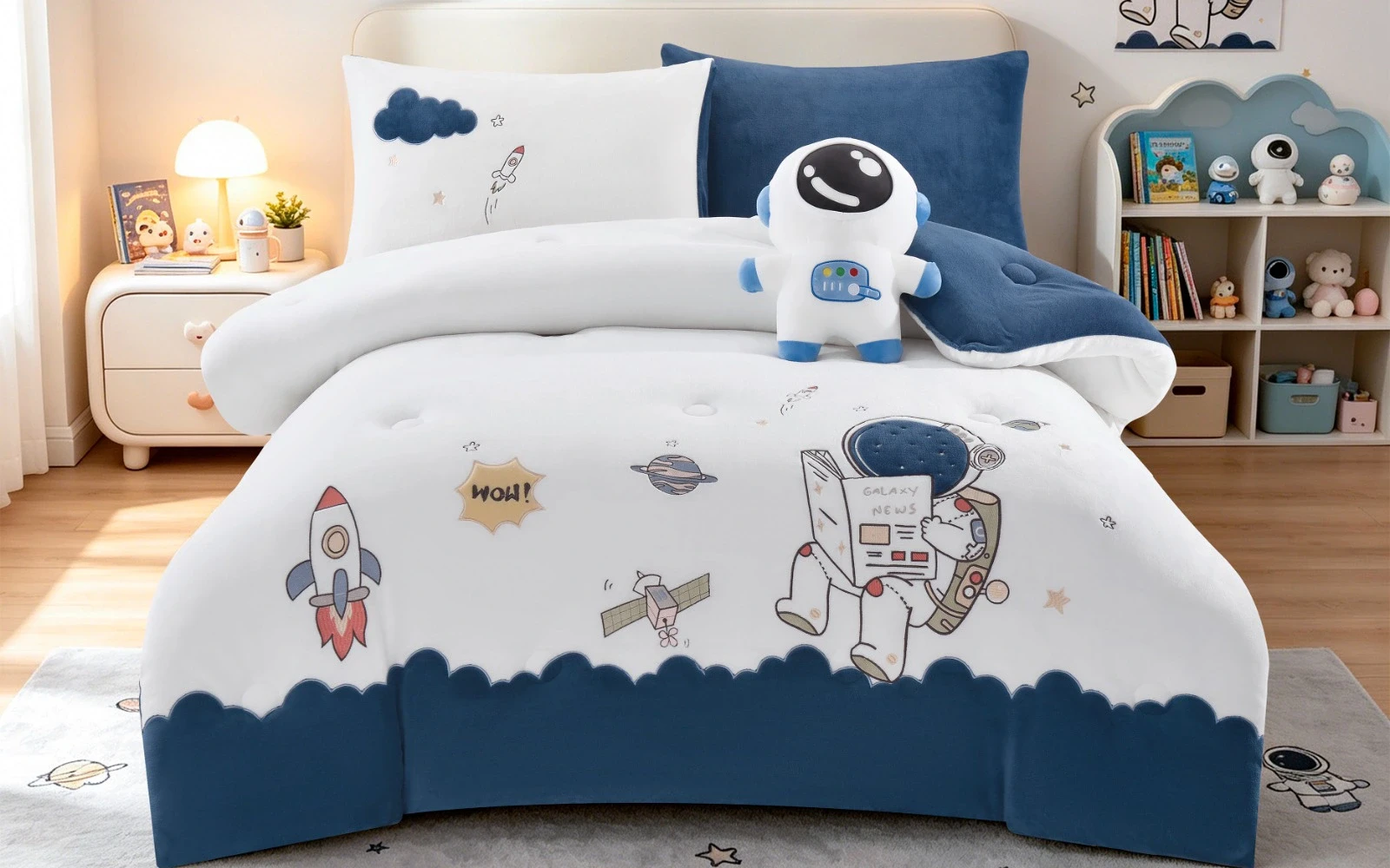 Piko Velvet Kids Comforter Bedding Set 5 PCS - Multi Color