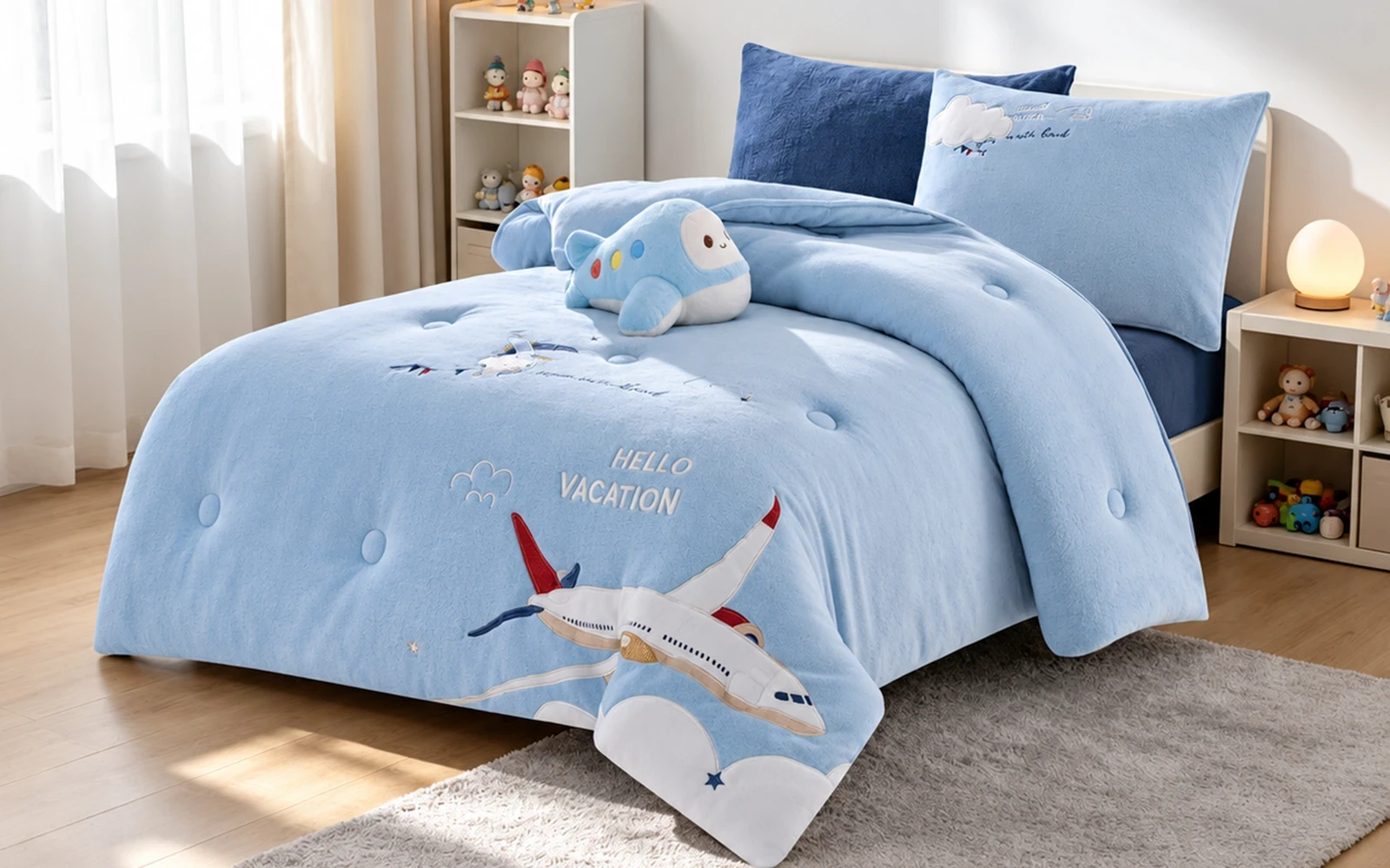 Piko Velvet Kids Comforter Bedding Set 5 PCS - Multi Color