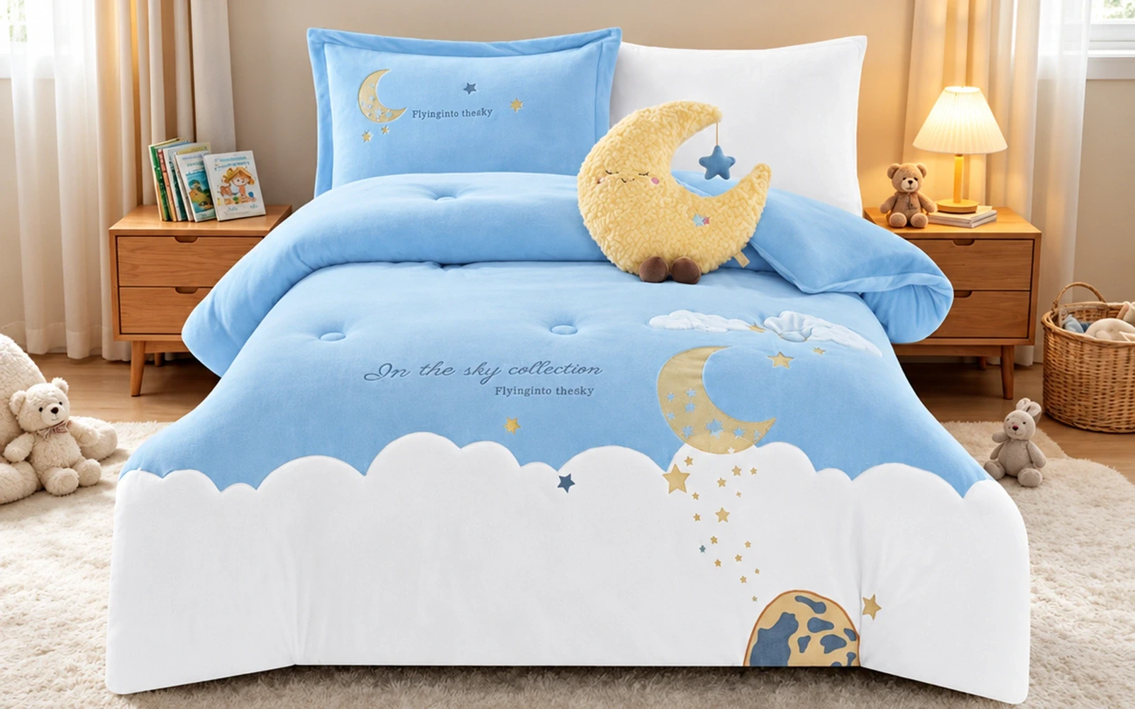 Piko Velvet Kids Comforter Bedding Set 5 PCS - Multi Color