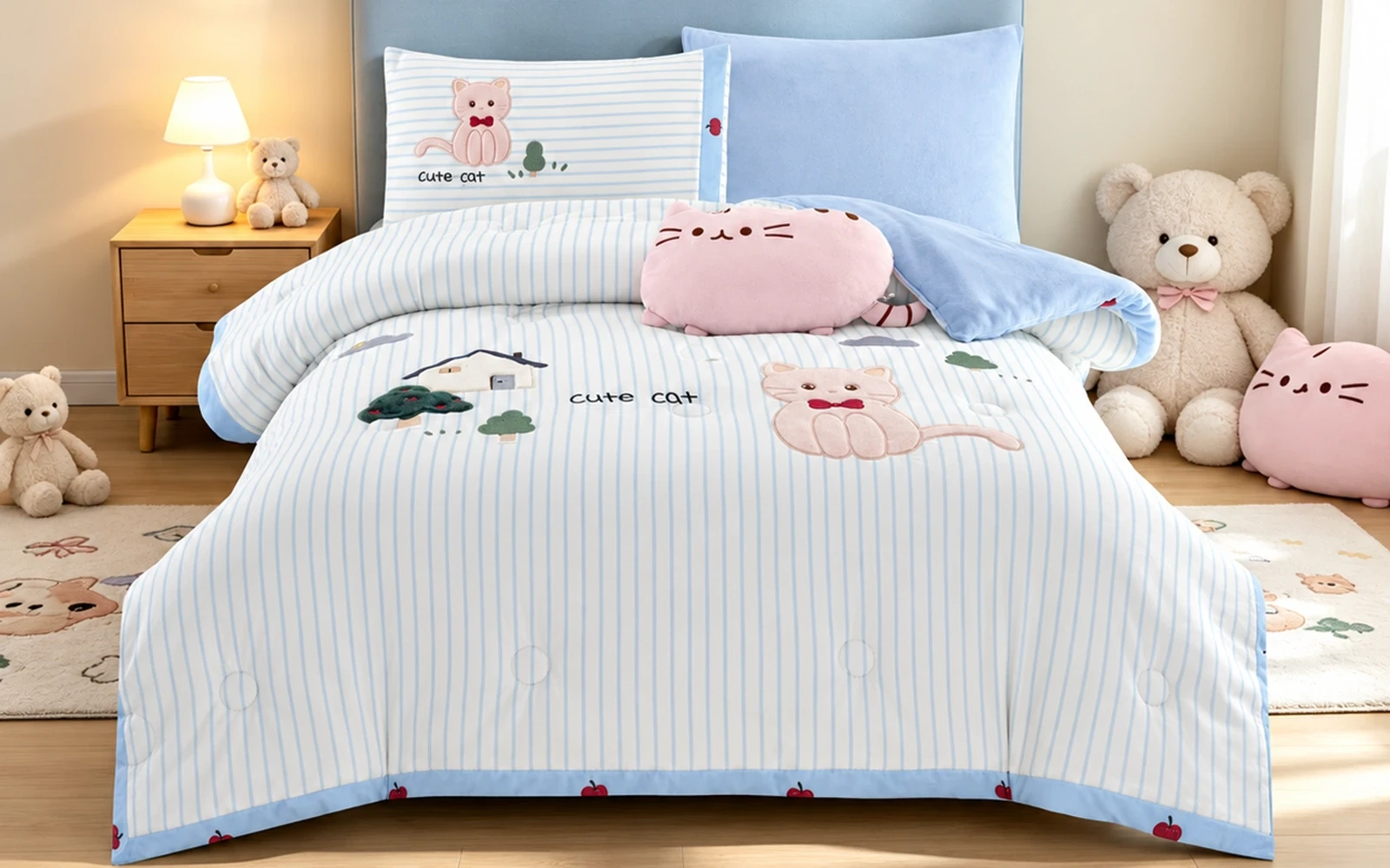Piko Velvet Kids Comforter Bedding Set 5 PCS - Multi Color